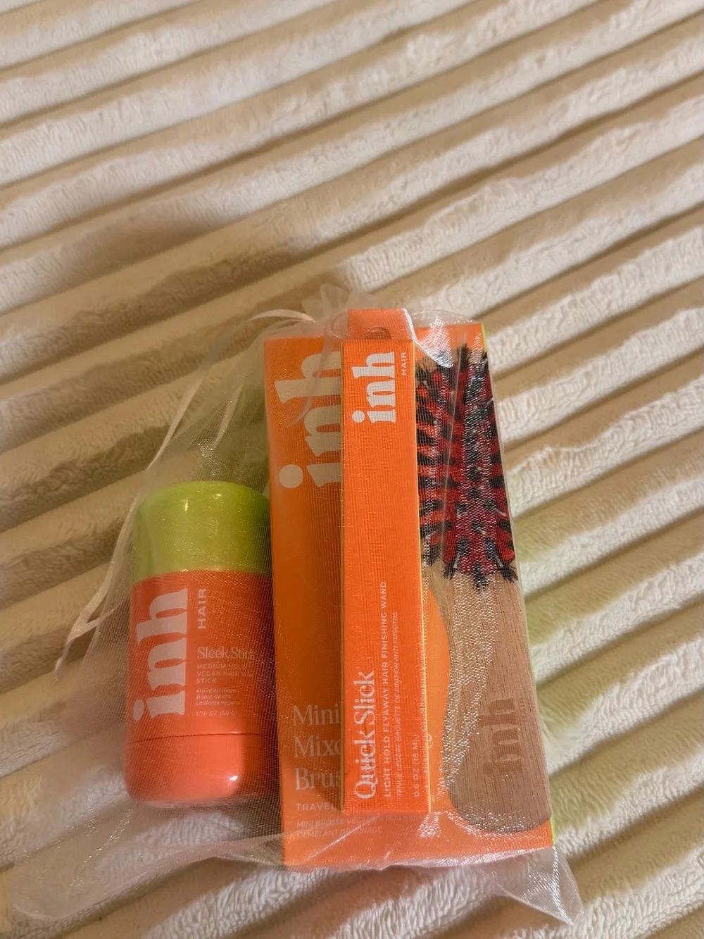 INH Hair Bundle Quick Slick Sleek Stick Mini Brush Hair Wax